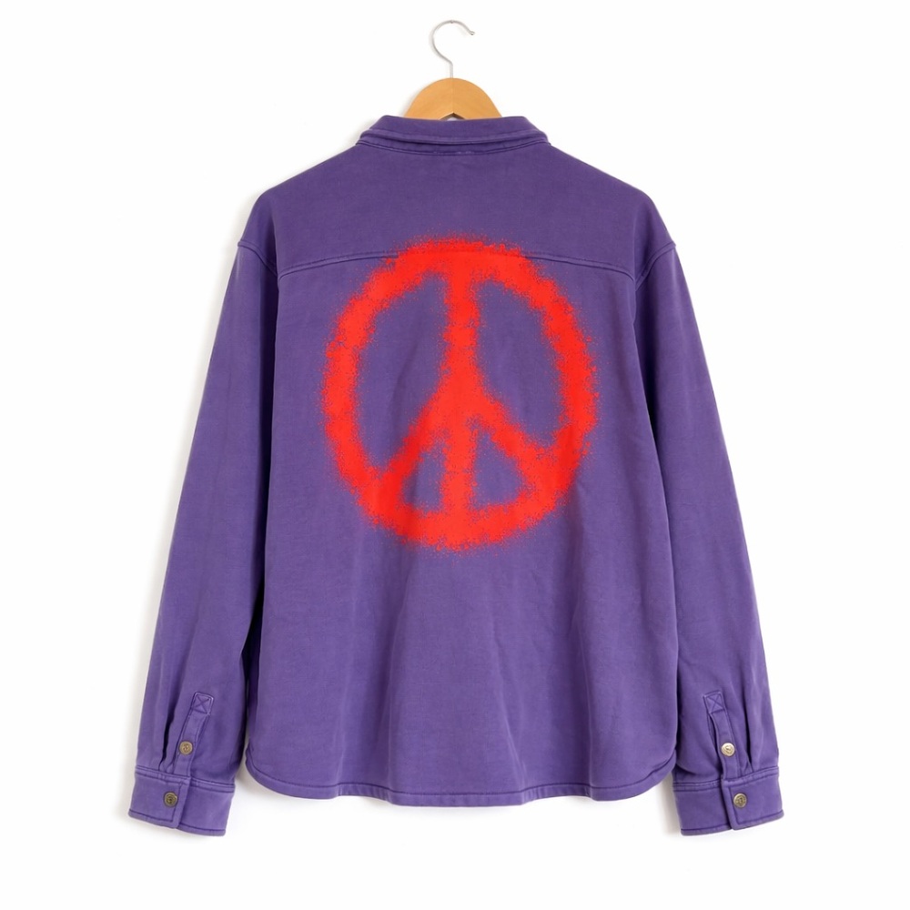 Supervsn Studios Men’s Peace Over Button Up Overshirt Light Jacket Size XL NWT